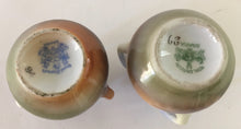 Load image into Gallery viewer, Pair of Royal Bayreuth Bavaria Three handle porcelain vases hallmarked sterling silver rim

