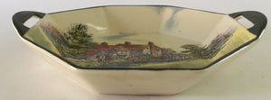 Royal Doulton Art Deco D3647 English Cottages - Two Handled dish