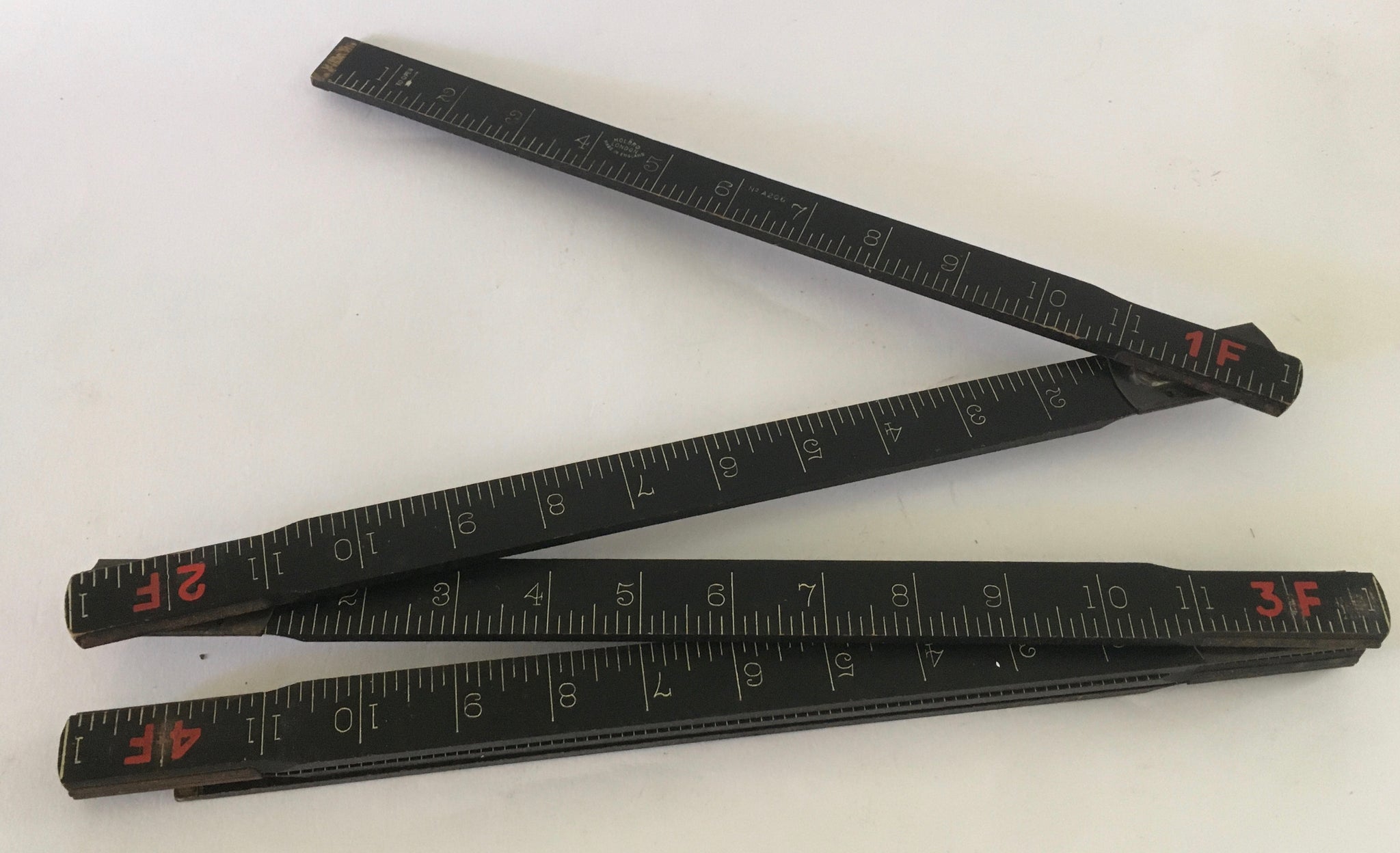6 Foot Ruller Antique HOLBRO London no. A206 folding wooden ruler 6 ft. feet – Kerrod ...