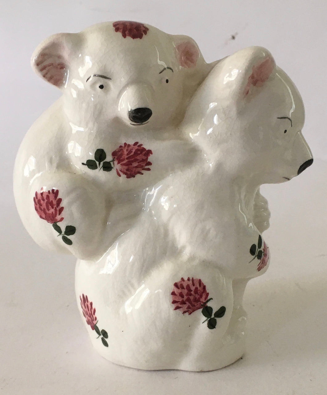 Plichta Bear / Bears Figure / Wemyss painted floral thistle decoration