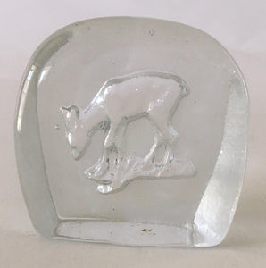 Nybro Sweden glass ice block window decoration - deer- small