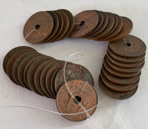 X32 RHODESIA AND NYASALAND & southern rhodesia HALF PENNY COINS 1950S & 1960S queen elizabeththe second